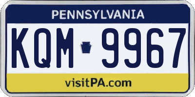 PA license plate KQM9967