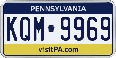 PA license plate KQM9969