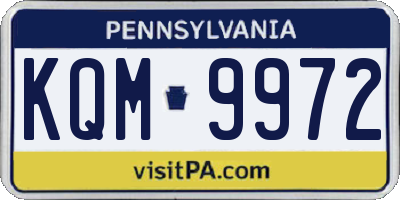 PA license plate KQM9972