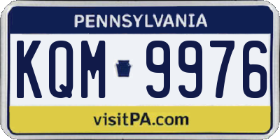 PA license plate KQM9976