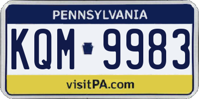PA license plate KQM9983