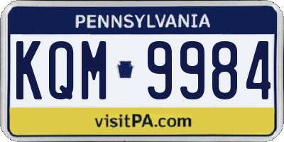 PA license plate KQM9984