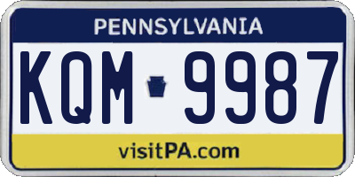 PA license plate KQM9987