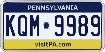 PA license plate KQM9989