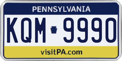 PA license plate KQM9990