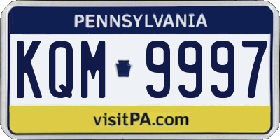 PA license plate KQM9997