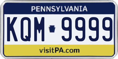 PA license plate KQM9999