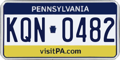 PA license plate KQN0482