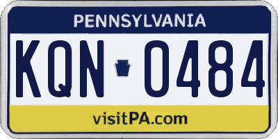 PA license plate KQN0484