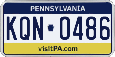 PA license plate KQN0486