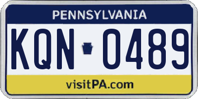 PA license plate KQN0489