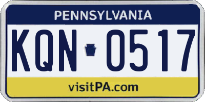 PA license plate KQN0517