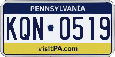 PA license plate KQN0519