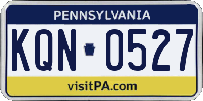 PA license plate KQN0527