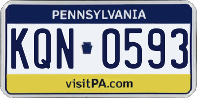 PA license plate KQN0593
