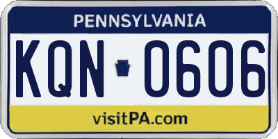 PA license plate KQN0606