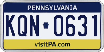 PA license plate KQN0631