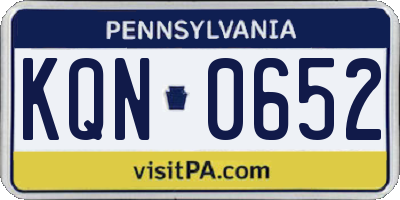 PA license plate KQN0652
