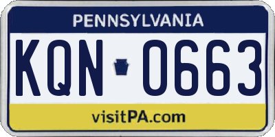 PA license plate KQN0663