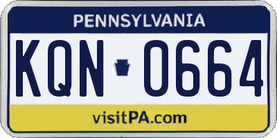 PA license plate KQN0664