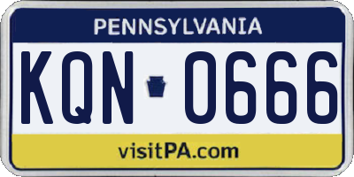 PA license plate KQN0666