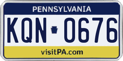PA license plate KQN0676