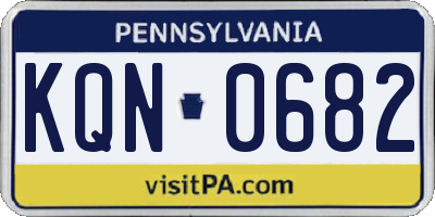 PA license plate KQN0682