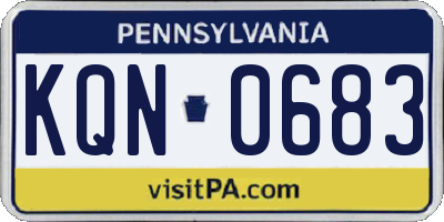 PA license plate KQN0683