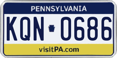 PA license plate KQN0686