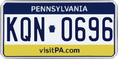 PA license plate KQN0696