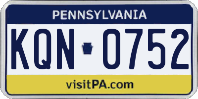 PA license plate KQN0752