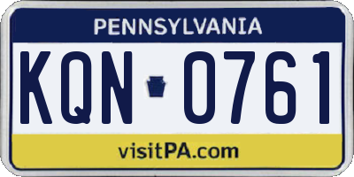 PA license plate KQN0761