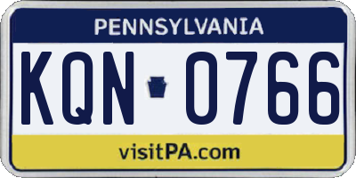PA license plate KQN0766