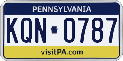 PA license plate KQN0787