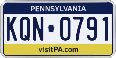 PA license plate KQN0791