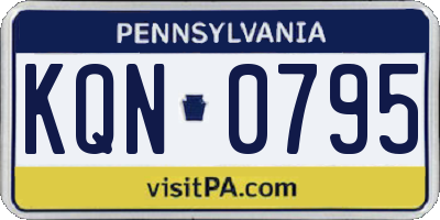 PA license plate KQN0795