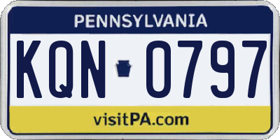 PA license plate KQN0797