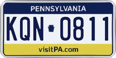 PA license plate KQN0811