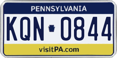 PA license plate KQN0844