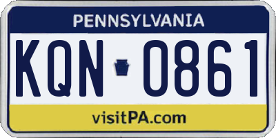 PA license plate KQN0861