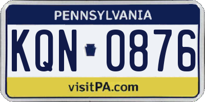 PA license plate KQN0876