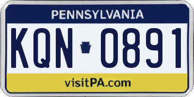 PA license plate KQN0891