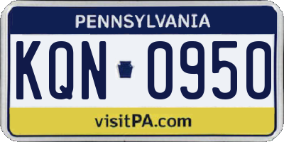 PA license plate KQN0950