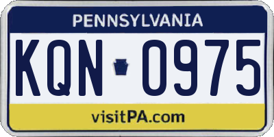 PA license plate KQN0975