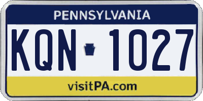 PA license plate KQN1027