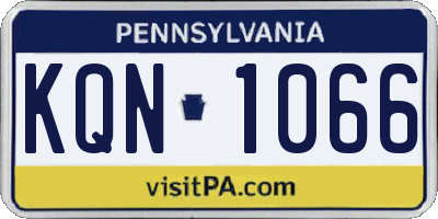 PA license plate KQN1066
