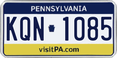 PA license plate KQN1085