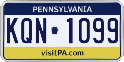 PA license plate KQN1099