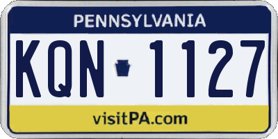 PA license plate KQN1127