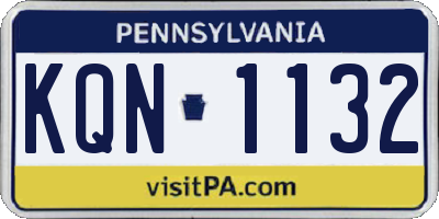 PA license plate KQN1132